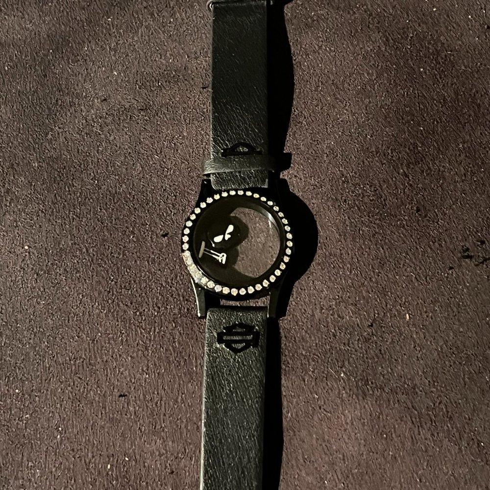 Harley Davidson Glass Watch Style Bling Charm Bracelet